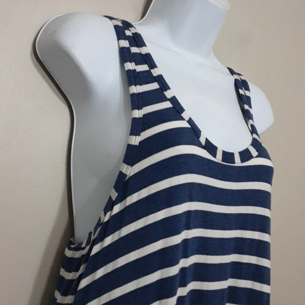 Jcrew women maxi dress stripped bleue casual pull S soft stretchy y2k Vacation